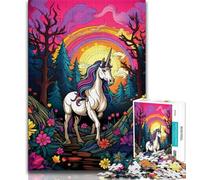Rompecabezas de 1000 Piezas para Adolescentes Unicornios Coloridos Juguetes educativos Juegos antiestrés cumpleaños 75x50cm