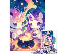 Rompecabezas de 1000 Piezas para Adolescentes Unicornios preparando pociones Actividades Divertidas para Hacer en casa Juegos educativos y entretenidos Aptos para Mayores de 14 años (38x52cm)