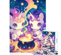 Rompecabezas de 1000 Piezas para Adolescentes: Unicornios preparando pociones Juguetes antiestrés Regalos de cumpleaños Juego Educativo Cada Pieza es única tamaño 38x52cm