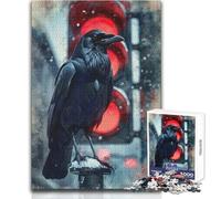 Rompecabezas de 1000 Piezas para Adolescentes Urban Omen︰ The Raven at Red, Juego Educativo de Aprendizaje, Ideal para cumpleaños (tamaño 50x75cm)