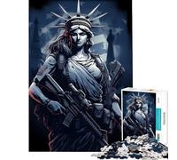 Rompecabezas de 1000 Piezas para Adolescentes USA Freedom Rifle Gun para cumpleaños Navidad diversión Familiar Juego Familiar para Mayores de 14 años (38x52cm)