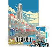 Rompecabezas de 1000 Piezas para Adolescentes Utrecht Países Bajos Paisaje Urbano Horizonte Ajuste Juego Habilidad Mental Diversión Ocio Tiempo de diversión Navidad Arte para el hogar