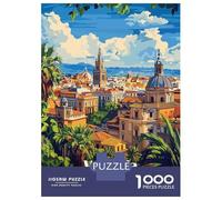 Rompecabezas De 1000 Piezas para Adolescentes Valencia Cityscape Rompecabezas Juegos Relajantes Análisis Y Lógica Reducción del Estrés Regalos 70x50cm/1000pcs
