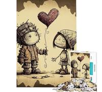 Rompecabezas de 1000 Piezas para Adolescentes Valentine Doodle III Rompecabezas para Adultos Juego práctico Que Mejora la Memoria cumpleaños y Navidad (tamaño 38x52cm)