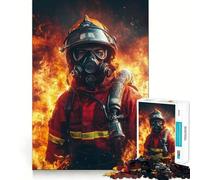 Rompecabezas de 1000 Piezas para Adolescentes Valiente Bombero en acción - Manualidad de Corte preciso,Ejercicio Mental,diversión,Tiempo de relajación,Actividad de cumpleaños (38x26cm)