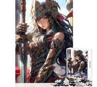 Rompecabezas de 1000 Piezas para Adolescentes Valkyrie Warrior Girl Juguetes antiestrés Regalos de cumpleaños Juego de ingenio Lista de Deseos con Papá Noel (tamaño 50x75cm)