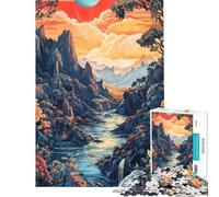 Rompecabezas de 1000 Piezas para Adolescentes Valle del río Surrealista Juguete antiestrés Que estimula el análisis y la lógica (Tamaño 38x52cm)