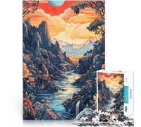 Rompecabezas de 1000 Piezas para Adolescentes Valle del río Surrealista Regalos de Juegos desafiantes Grandes Regalos y Juguetes 38x26cm