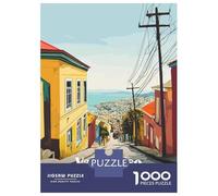 Rompecabezas De 1000 Piezas para Adolescentes Valparaiso, Chile Street View Rompecabezas para Adultos Juegos Relajantes Alivia El Estrés Diversión En Casa Actividades, 38x26cm/1000pcs