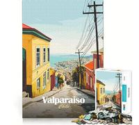 Rompecabezas de 1000 Piezas para Adolescentes Valparaíso, Chile Vista de la Calle Arte de Corte nítido Juego cognitivo Regalo Tiempo de Juego Tranquilo Regalo de decoración navideña (50x75cm)