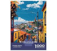 Rompecabezas De 1000 Piezas para Adolescentes Valparaiso Cityscape Rompecabezas para Adultos Juegos De Relajación Desafío Difícil Desafío Educativo 38x26cm/1000pcs