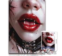 Rompecabezas de 1000 Piezas para Adolescentes, Vampiro con Labios Rojos, Rompecabezas, Juegos Familiares, decoración del hogar, Juguetes antiestrés, tamaño 38x52cm