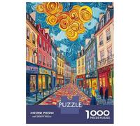 Rompecabezas De 1000 Piezas para Adolescentes Van Gogh Inspired Street Scene Jigsaw Puzzle Rompecabezas para Adultos Juguete Decoración De Pared Decoración Difícil Y Desafiante 52x38cm/1000pc
