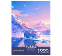 Rompecabezas De 1000 Piezas para Adolescentes Van on Frozen Lake Rompecabezas para Adultos Juegos De Relajación Montaje De Patrones Diversión En Casa Actividades, 70x50cm/1000pcs