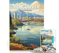 Rompecabezas de 1000 Piezas para Adolescentes, Vancouver, Canadá, Juegos relajantes, decoración de Pared, para cumpleaños, Navidad 50x75cm