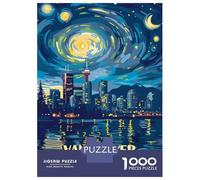 Rompecabezas De 1000 Piezas para Adolescentes Vancouver Canada Night Skyline Art Rompecabezas para Adultos Juguetes Antiestrés Regalos De Desafío Difícil para Amigos Y Familiares 70x50cm/1000pcs