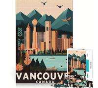 Rompecabezas de 1000 Piezas para Adolescentes Vancouver Canadá Viaje Ajuste ceñido Juego Habilidad Mental Diversión Ocio Tiempo de diversión Navidad Arte para el hogar (38x52cm)