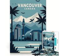 Rompecabezas de 1000 Piezas para Adolescentes Vancouver Canadá Viaje Arte Corte nítido Juego cognitivo Regalo Tiempo de Juego Tranquilo Decoración navideña Regalo (38x52cm)