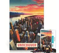 Rompecabezas de 1000 Piezas para Adolescentes Vancouver Sharp Cut Art Juego cognitivo Regalo Tiempo de Juego Tranquilo Regalo de decoración navideña (50x75cm)