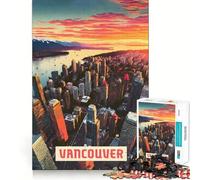 Rompecabezas de 1000 Piezas para Adolescentes Vancouver Sharp Cut Craft Cognitive Fun Play Idle Time Game Christmas Home Art (38x26cm)