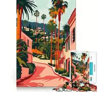 Rompecabezas de 1000 Piezas para Adolescentes Vaporwave Beverly Hills Ajuste Juego Habilidad Mental Diversión Ocio Tiempo de diversión Navidad Arte para el hogar (38x26cm)