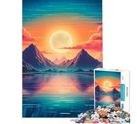 Rompecabezas de 1000 Piezas para Adolescentes Vaporwave Sunset Actividades Divertidas para Hacer en casa Juego práctico para aliviar el estrés Apto para Mayores de 14 años (38x26cm)