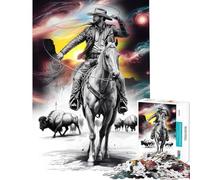 Rompecabezas de 1000 Piezas para Adolescentes Vaquero a Caballo Divertidas Actividades para Jugar en casa Un Reto difícil Juego práctico Apto para Mayores de 14 años 38x26cm
