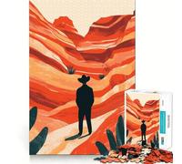 Rompecabezas de 1000 Piezas para Adolescentes Vaquero Mexicano,Arte Minimalista,Corte preciso,Juguete Inteligente para ejercitar el Cerebro,Tiempo de Juego Relajante,Actividad de cumpleaños (38x52cm)
