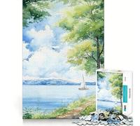 Rompecabezas de 1000 Piezas para Adolescentes Vela crepuscular, Corte preciso, Manualidades, diversión cognitiva, Juego de Ocio, decoración navideña para el hogar (50x75cm)