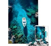 Rompecabezas de 1000 Piezas para Adolescentes Velero en Aguas cristalinas Juego práctico y adictivo para Cultivar la Paciencia Un Gran Regalo Un Reto difícil (tamaño 38x26cm)