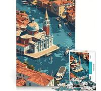 Rompecabezas de 1000 Piezas para Adolescentes Venecia Vista Desde Arriba Juegos educativos Regalo de cumpleaños colección de Artistas Bellas Artes 50x75cm