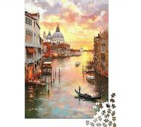 Rompecabezas De 1000 Piezas para Adolescentes Venice Grand Canal Sunset Rompecabezas para Adolescentes Juego De Ingenio Mejora La Memoria Diversión En Casa Actividades, 70x50cm/1000pcs