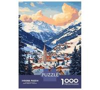 Rompecabezas De 1000 Piezas para Adolescentes Verbier Switzerland Winter Landscape Rompecabezas para Adultos Juegos Relajantes Que Mejoran La Memoria Regalos para Reducir El Estrés 52x38cm/1000pcs