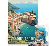 Rompecabezas de 1000 Piezas para Adolescentes: Viaje a Cinque Terre, Juego de ingenio, Corte de precisión, cumpleaños y Navidad 50x75cm