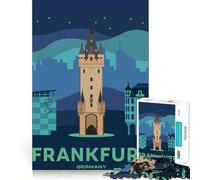 Rompecabezas de 1000 Piezas para Adolescentes Viaje a Frankfurt Decoración Impecable Juguete para ejercitar la Mente Juego para Relajarse Regalo Divertido de Navidad (38x26cm)