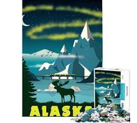 Rompecabezas de 1000 Piezas para Adolescentes Viaje a la Ciudad de Alaska Juguete artístico Juego Intelectual Juego práctico antiestrés Gran Regalo para los Amantes de los Juegos (tamaño 38x26cm)