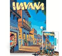 Rompecabezas de 1000 Piezas para Adolescentes Viaje a La Habana, Ajuste, Juego, concentración, diversión, Ocio, Tiempo Libre, decoración navideña para la Pared (38x26cm)