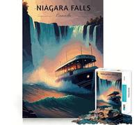 Rompecabezas de 1000 Piezas para Adolescentes Viaje a Las Cataratas del Niágara Arte de Bordes precisos Entrenamiento Mental Divertido Juego Relajante Regalo de cumpleaños (50x75cm)