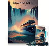 Rompecabezas de 1000 Piezas para Adolescentes Viaje a Las Cataratas del Niágara Arte de Corte preciso Juego Divertido para concentrarse y Relajarse Regalo Ideal para cumpleaños (38x52cm)