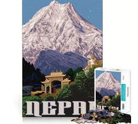 Rompecabezas de 1000 Piezas para Adolescentes Viaje a Nepal, Juego de Ajuste preciso, concentración, diversión, Ocio, Tiempo Libre, decoración navideña para Pared (50x75cm)