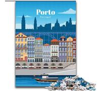 Rompecabezas de 1000 Piezas para Adolescentes, Viaje a Oporto, un desafío difícil y antiestrés, Regalo de Amigo Secreto para Mayores de 14 años, 26x38cm