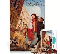 Rompecabezas de 1000 Piezas para Adolescentes Viaje a Roma, Arte de Corte preciso, Juego cognitivo, Regalo para Momentos de Juego Tranquilo, Regalo de decoración navideña (50x75cm)