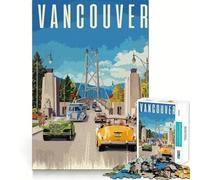 Rompecabezas de 1000 Piezas para Adolescentes Viaje a Vancouver, Juego de Bordes limpios, Juguete de Desarrollo cognitivo, Juego de Entretenimiento, Regalo de decoración navideña (50x75cm)