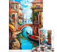 Rompecabezas de 1000 Piezas para Adolescentes Viaje a Venecia Italia Juego de ingenio para Toda la Familia Decoración de Pared Interacción Entre Padres e Hijos (50x75cm)
