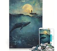 Rompecabezas de 1000 Piezas para Adolescentes Viaje al mar a la luz de la Luna decoración de Pared Ideal para Pasar el Tiempo en casa Durante Las Vacaciones para Fortalecer el Amor Entre Parejas