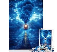 Rompecabezas de 1000 Piezas para Adolescentes Viaje en Tren a través de una tormenta Juguetes antiestrés Ideas de Regalos Juego Familiar Entrena tu Cerebro y Tus Manos Tamaño 38x52cm