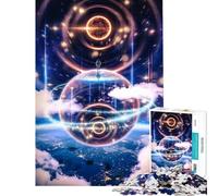 Rompecabezas de 1000 Piezas para Adolescentes Viajero Cósmico Astronauta Sol Rompecabezas para Adultos Juegos Familiares Patrón de Montaje Regalos de cumpleaños y únicos (Tamaño 38x52cm)