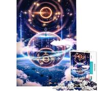 Rompecabezas de 1000 Piezas para Adolescentes Viajero cósmico Astronauta Sol Rompecabezas para Adultos Juegos Divertidos Vacaciones en casa Matar el Tiempo cumpleaños (38x26cm)