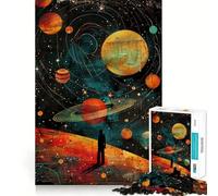 Rompecabezas de 1000 Piezas para Adolescentes Viajero Planetas, Corte preciso, Manualidades, Diversión cognitiva, Juego de Ocio, Arte navideño para el hogar (38x52cm)