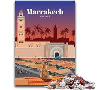 Rompecabezas de 1000 Piezas para Adolescentes, Viajes a Marrakech, Juguetes educativos, interacción Entre Padres e Hijos para Mayores de 14 años (tamaño 38x52cm)